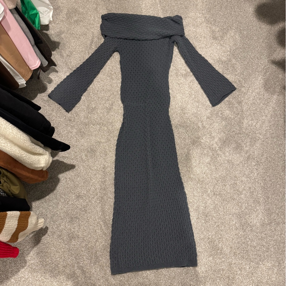 dark grey knit dress